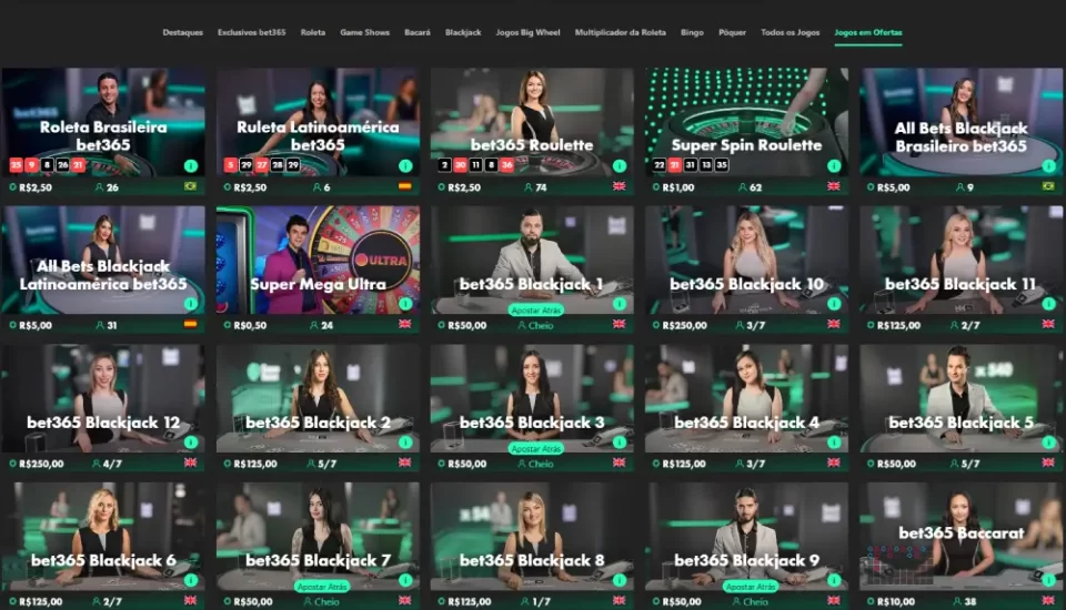 Cassino Online Bet365: Melhores Jogos e Mesas ao Vivo no Brasil