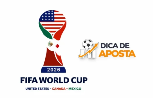Logo da Copa de 2026 e selo oficial do site Dica de Aposta para prognósticos e postagens de hóquei