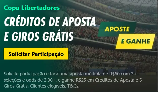 Ganhe Créditos de Aposta e Giros Grátis na 5ª Rodada da Copa Libertadores