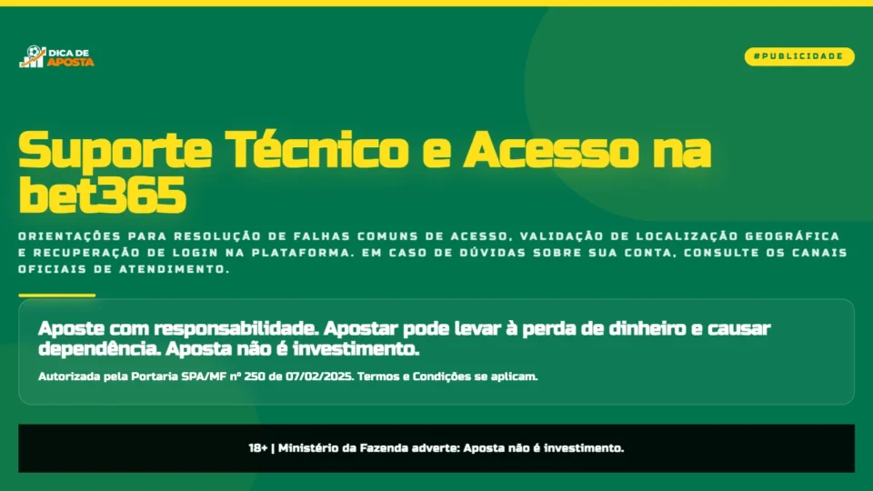 Problemas de Acesso e Depósitos Bet365