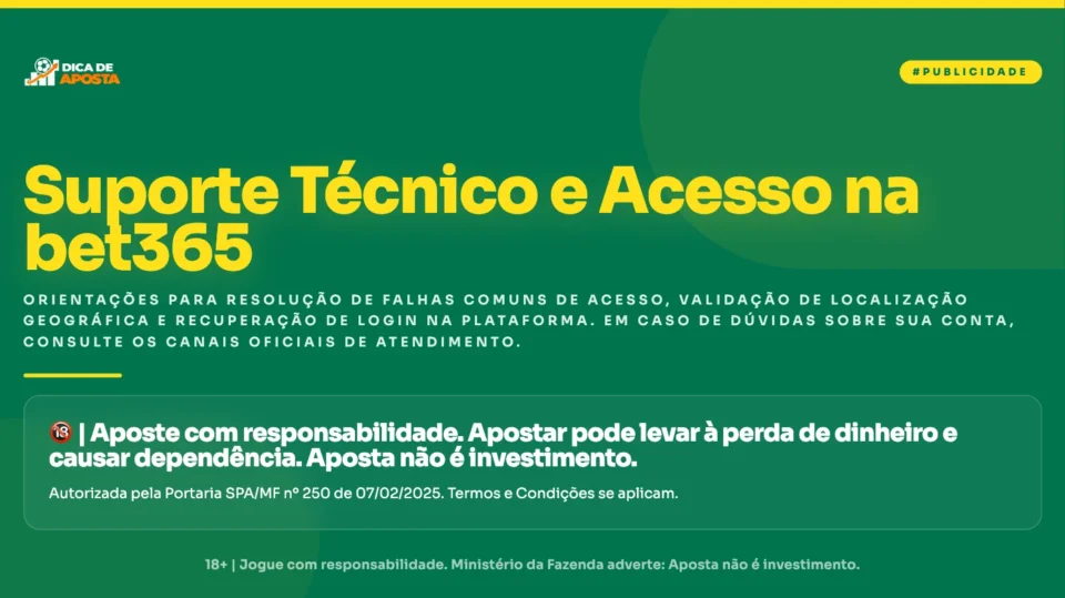 Problemas de Acesso e Depósitos Bet365